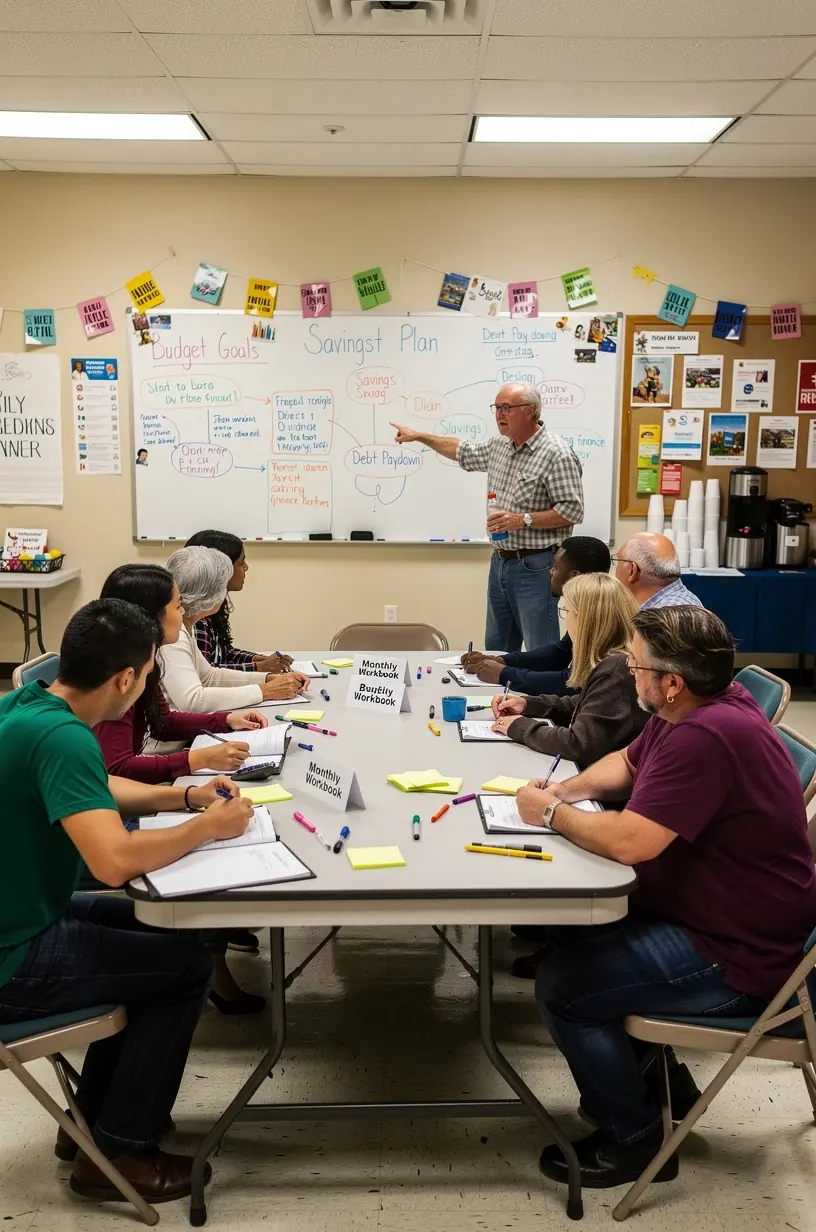 Kézben tartott nyomtatott könyvcsomag, amely tartalmazza az alapvető pénzügyi tervezési anyagokat.